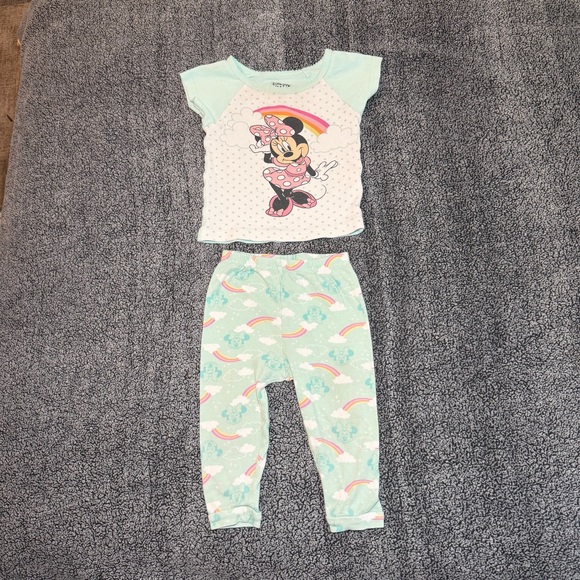 Disney Other - Disney Baby Minnie Mouse Rainbow‎ Pajama Set Size 18M